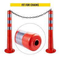Poste de Advertencia Flexible de TPU de 75 cm, Delimitador de Tráfico de Alta Visibilidad, Bolardo Reflectante de Seguridad Vial para Estacionamientos y Carreteras