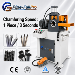 Machine à chanfreiner les extrémités de tuyaux à tête unique, à commande pneumatique par pédale, pour le chanfreinage et l'ébavurage des extrémités de tubes de chaudière - Product Image 1