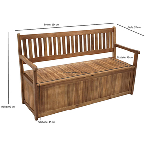 DU'S Outdoor Practical <strong>Garden</strong> <strong>Bench</strong> <strong>With</strong> Large <strong>Storage</strong> Box <strong>Wooden</strong> <strong>Bench</strong> Classic Patio <strong>Bench</strong> - Product Image 6