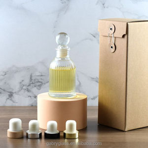 100ml Glass Perfume Bottle <strong>Diffuser</strong> Glass Bottle <strong>Black</strong> <strong>Reeds</strong> With Silver Cork - Product Image 1