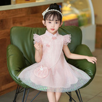 Robe Hanfu d'été pour filles, style chinois, costume de spectacle, robe de princesse pour enfants, fête d'anniversaire, vêtements de danse en gros, Qipao