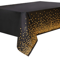 Nouvelle nappe bronzée à pois, nappe jetable à pois noirs et dorés pour fête de mariage, nappe à pois roses et dorés