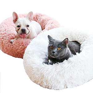 Fabricant en gros de produits pour animaux de compagnie en peluche douce et luxueuse, lit rond pour chat et chien - Product Image 3