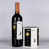 Étiquette de bouteille de vin personnalisable en vinyle, impression holographique 3D gaufrée, résistante à l'huile et à l'humidité, avec dorure à chaud de luxe haut de gamme