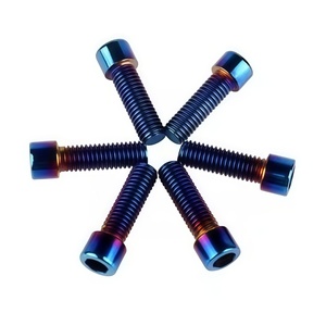 Pernos de Cabeza Hexagonal de Aleación de Titanio, Anodizados en Azul, GR5 6AL-4V, Fijaciones Roscadas UNC para Ensamblaje de Bicicletas Eléctricas - Product Image 1