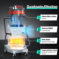 1500W 2400W 4500W Industriestaubsauger mit 106L/s Luftdurchsatz und 70L Kapazität für die Hygiene in Verarbeitungsanlagen