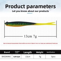 Leurre souple en forme de poisson, leurre d'imitation longue distance, queue d'imitation, appât 13cm/7g pour achigan et black-bass, vente en gros
