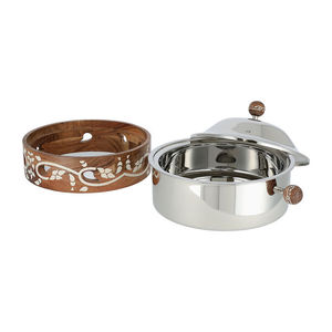 Casserole en métal plaqué or de conception martelée nouvelle arrivée chauffe-plats marmite élégant pour les fêtes de mariage utilisation de service alimentaire - Product Image 4