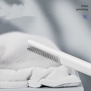 Peigne de toilettage pour animaux de compagnie en acier inoxydable avec poignée ronde, pour chiens et chats - Product Image 3