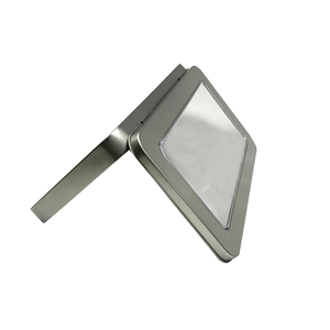 Hot Bán Hình Chữ Nhật PET Cửa Sổ Rõ Ràng Tins Bản Lề Clip Nắp Kim Loại Hộp Thiếc - Product Image 4
