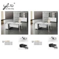 Bureau exécutif en forme de PDG moderne de luxe en forme de L Table de bureau en verre pour mobilier de bureau