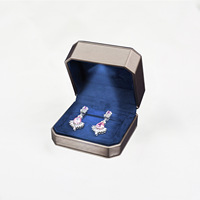 Boîtes à bijoux modernes carrées en cuir PU EVERWIN, doublure en velours de luxe, boîte à LED pour bagues, boucles d'oreilles, pendentifs, bracelets, boîte à bijoux