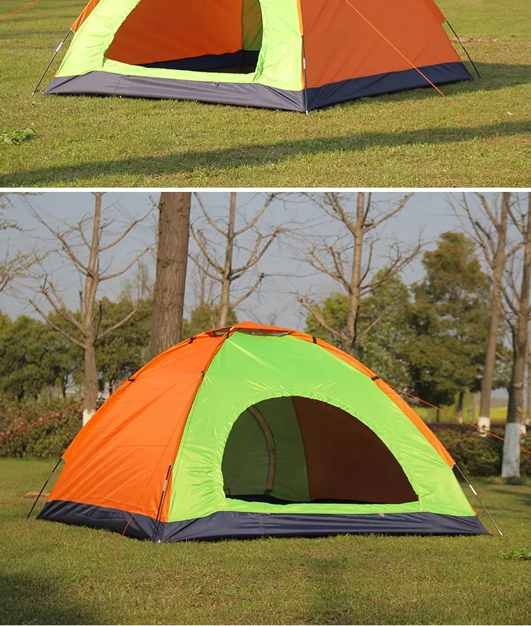 공장 직접 판매 더블 야외 텐트 손으로 만든 캠핑 텐트 방수 두꺼운 선 스크린 텐트 야생에서