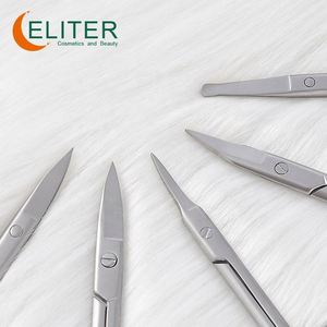 Eliter-Tijeras de manicura de acero inoxidable con hoja curva clásica, herramientas de belleza, extensión de cutículas y pestañas - Product Image 4