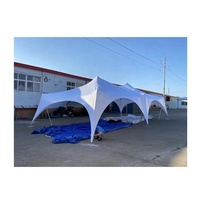 Tente de réception extérieure en PVC extensible blanche 12m x 6m, durable, portable, avec structure en aluminium, résistante aux UV quatre saisons, >3000mm, pour mariage