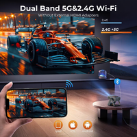 Nouveau projecteur portable 2026 pour usine, bureau et éducation, double écran mini 1080p Full HD LED LCD Android 12, idéal pour le cinéma maison