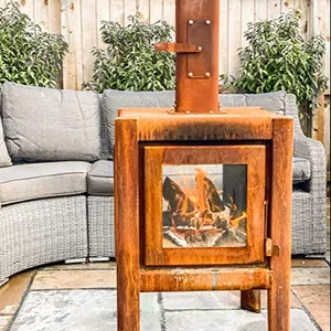 Apg — cheminée en acier à Corten pour combustion du bois, poêle de luxe