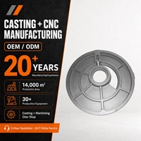 HT200 HT250 Couvercle d'extrémité de machine et plaque circulaire en fonte grise moulée au sable, à nervures, avec alésage central usiné CNC pour usage industriel
