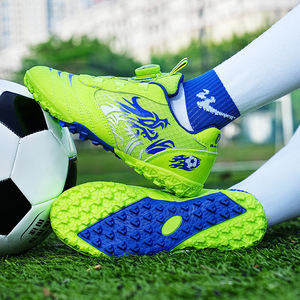 Chaussures de football pour enfants à boucle rotative, tige synthétique, doublure en maille, semelle extérieure en caoutchouc, semelle intermédiaire en EVA, crampons de football pour l'entraînement de printemps - Product Image 3