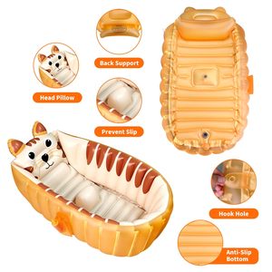 อ่างอาบน้ำเด็กแบบพับได้ พกพาสะดวก ลายคอร์กี้ สำหรับเด็กอายุ 0-5 ปี - Product Image 2