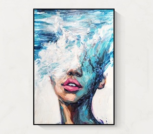 Dipinto a Olio su Tela 100% Fatto a Mano, Ritratto Astratto di Volto Femminile, Arte Murale - Product Image 5