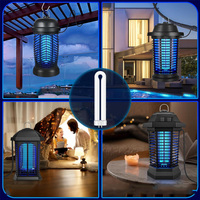Tube traditionnel en verre ultraviolet pour attirer les insectes |   Double longueur d'onde 368 nm et 395 nm |   Ampoule fluorescente anti-moustiques et anti-mouches