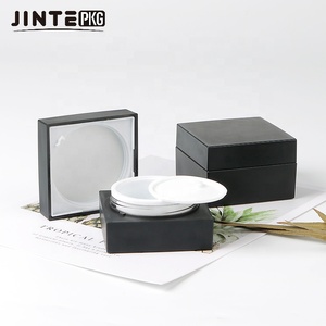 Low Profile 0.5oz 1oz 2oz Cosmetic Container Matte Black Square Acrylic Jar for Facial Cream 15ml 30ml 50ml UV Nail Gel Jar