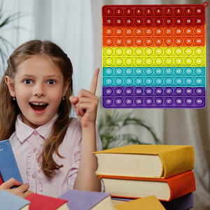 Giocattolo Antistress in Silicone Arcobaleno con 100 Bolle, <span class=keywords><strong>Gioco</strong></span> Matematico per Bambini, Apprende il Conteggio e la Matematica di Base Attraverso il <span class=keywords><strong>Gioco</strong></span> Tattile - Product Image 3