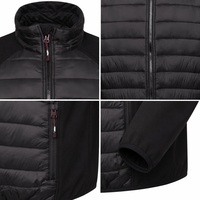 Veste de travail matelassée en coton noir pour homme, veste de travail isolée à fermeture éclair intégrale pour la construction