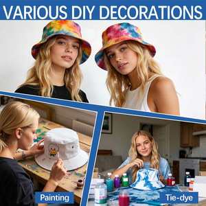 Chapeaux de soleil pliables en coton blanc vierge DIY pour femmes et hommes, parfaits pour la pêche, les activités de plein air et les vacances d'été à la plage - Product Image 4