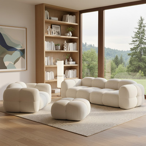 EU Puff Modern Velvet Set for Living Room Soft Fabric Cloud Couch Comfortable <b>Single</b> Double Triple Seat Sizes Available - Product Image 2