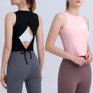 Débardeur de Yoga sans manches pour femmes, t-shirt de sport à séchage rapide