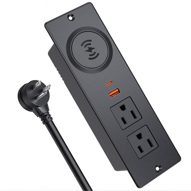 Factory Wholesale PD20W Desktop Power Socket with 15W Wireless Charging Flush Mount Extension Cord Recessed Power Strip