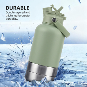 Nouveauté : Bouteille d'eau portable 3 en 1 pour animaux de compagnie, 32 oz, acier inoxydable, avec gamelle et compartiment de rangement pour nourriture - Product Image 4