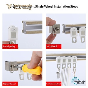 Pince de positionnement de fenêtre en plastique blanc avec base métallique et roue à roulement, non réglable pour une installation sécurisée - Product Image 5