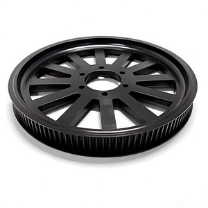 Poulie de distribution HTD 8M 118 dents en aluminium 7075, anodisée noire, alésage personnalisé, largeur de courroie, pour transmission industrielle et automatisation, garantie 1 an - Product Image 2