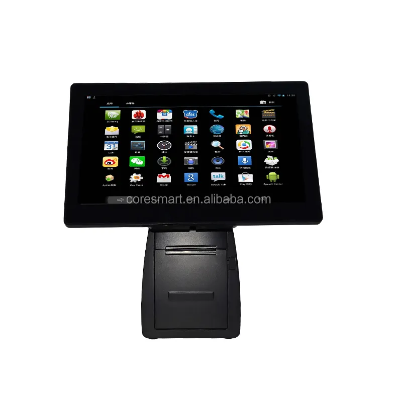 Máquina de facturación de terminal de hardware POS inteligente de tableta Android 9 profesional con impresora térmica de 80mm