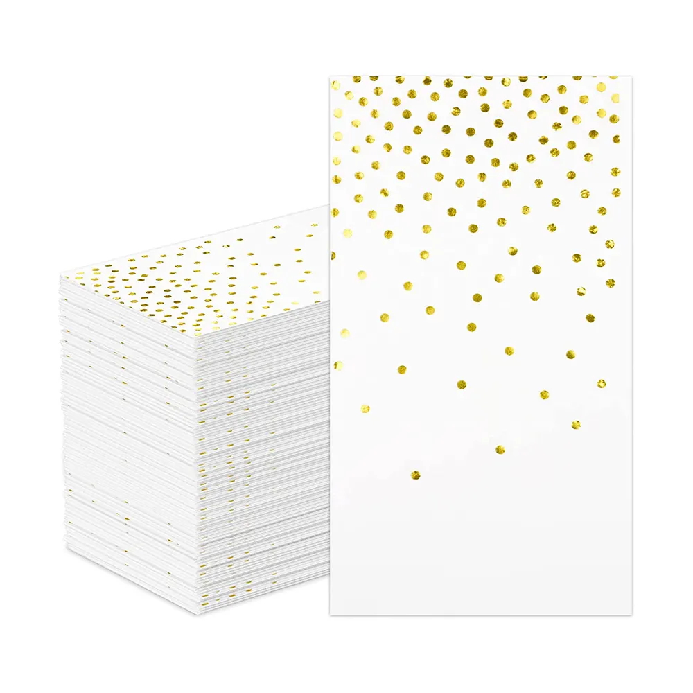 Guardanapo de papel branco e dourado, pacote com 100 mini bolinhas de convidado, toalha guardanapo de aniversário, coquetel de festa de natal