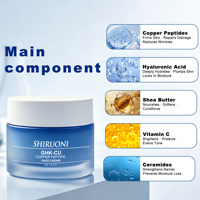 Crème pour le visage GHK-Cu, peptide de cuivre, raffermissante, réparatrice de la barrière cutanée, beurre de karité, acide hyaluronique, vitamine C, OEM, ODM, personnalisation, vente en gros
