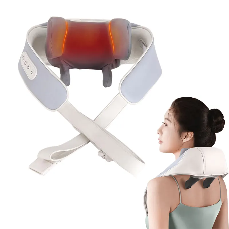 Mini herramientas de masaje de hombros y espalda, masajeador de cuello, masajeador de hombros Shiatsu con calor