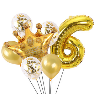 Ensemble de ballons numériques en film d'aluminium pour anniversaire, bébé, enfant, couronne, décoration de scène de mariage, arrangement de ballons - Product Image 5
