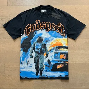 Nouveau T-shirt décontracté unisexe 2025 godspeed sh, motif graffiti <span class=keywords><strong>alphabet</strong></span> hip-hop imprimé, col rond, style streetwear pour l'été - Product Image 5
