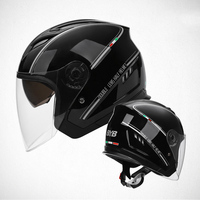 Usine directe quatre saisons Ventilation Anti-buée Double lentille casque de moto confortable doublure amovible ABS demi-visage nouveau