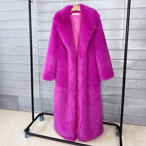 Women's Long <strong>Mink</strong> Faux Toca Fur <strong>Coat</strong> with Suit Collar Extra Winter <strong>Coat</strong> for Women - Product Image 3