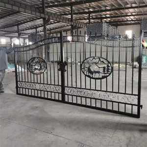 2024年 グレートベア 14フィート 二枚折り 錬鉄製 ドア スイング式 車道ゲート デザイン - Product Image 4