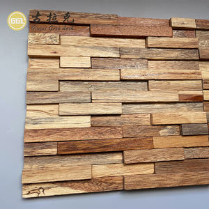 Mosaico de Madera Natural en Forma de Tira, Visión 3D, para Decoración de Paredes de Apartamentos, Vestíbulos, Dormitorios, Caminos Exteriores y Jardines - Product Image 1