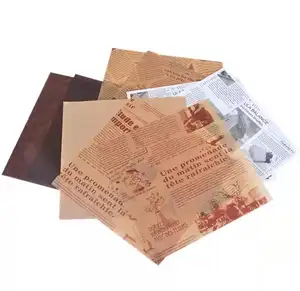 Cestello cibo stampato personalizzato carta carta carta da involucro carta oleata a prova di grasso Custom fodere per alimenti