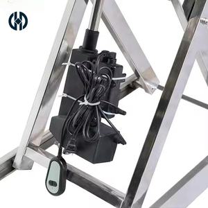 Table d'opération vétérinaire en acier inoxydable poli avec élévation électrique, adaptée aux hôpitaux vétérinaires - Product Image 5