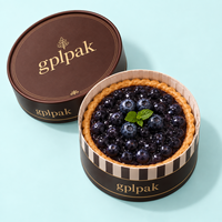 Boîte ronde en papier personnalisée de qualité alimentaire pour gâteau basque, biscuits, chocolat, cylindre à cheesecake, spécialité culinaire, vente en gros