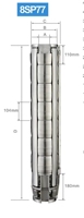 RANKING 4SP02 Pompe submersible de nouvelle technologie pour puits profond 4 pouces 1.5HP 50HZ 2850 RPM Head 190m Power Pompe à eau électrique